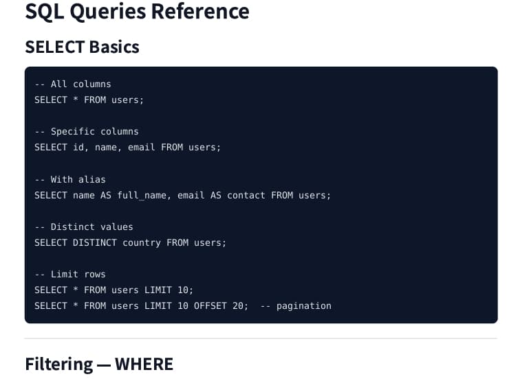 SQL Queries Reference preview